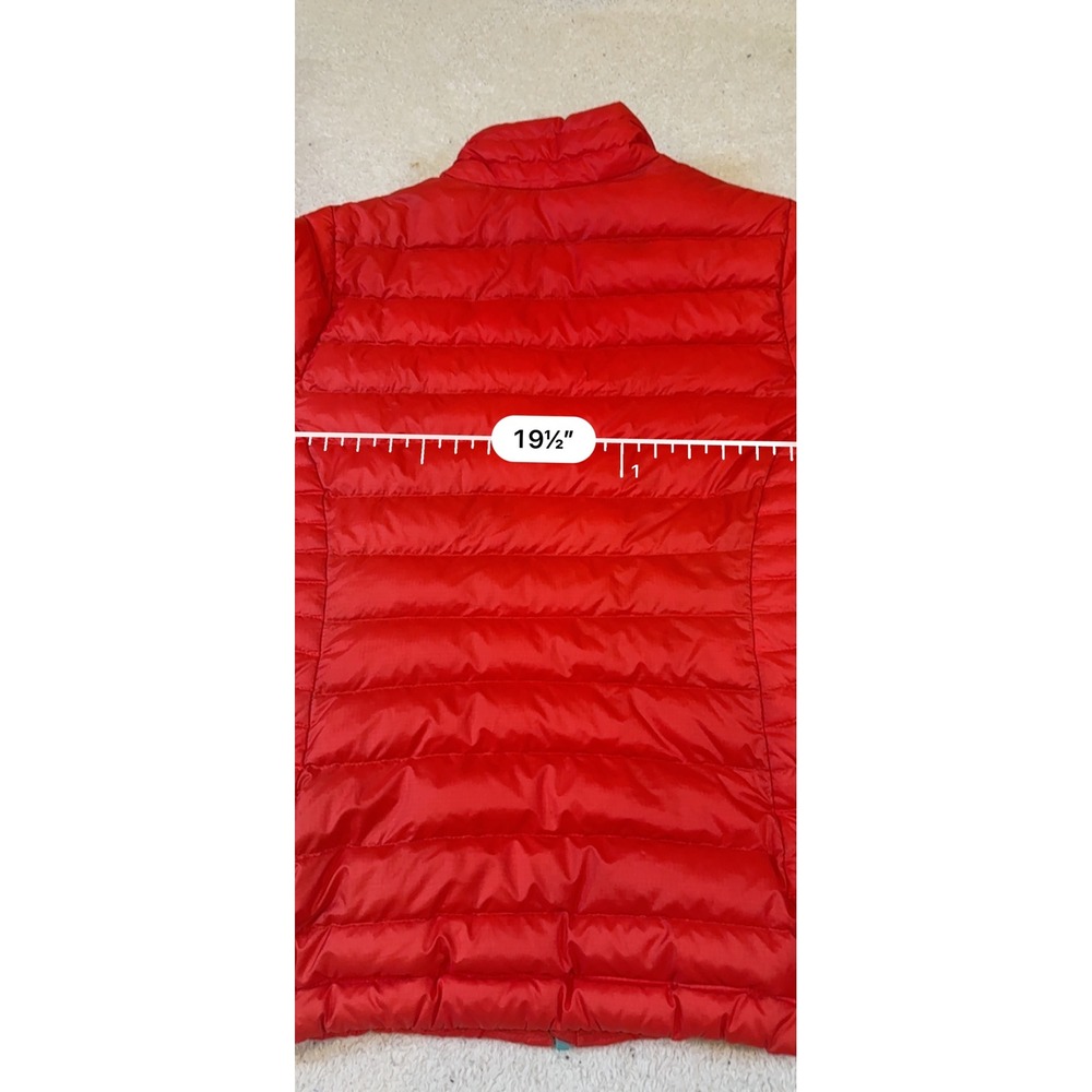 Patagonia Womens Down Sweater Jacket Red Puffer Full Zip Goose Down Medium - Picture 6 of 7